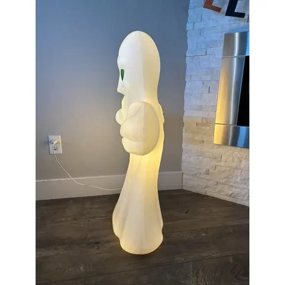 Vintage General Foam Plastics Green Eye Ghost Blow Mold Halloween Decor 36" - Picture 2 of 4